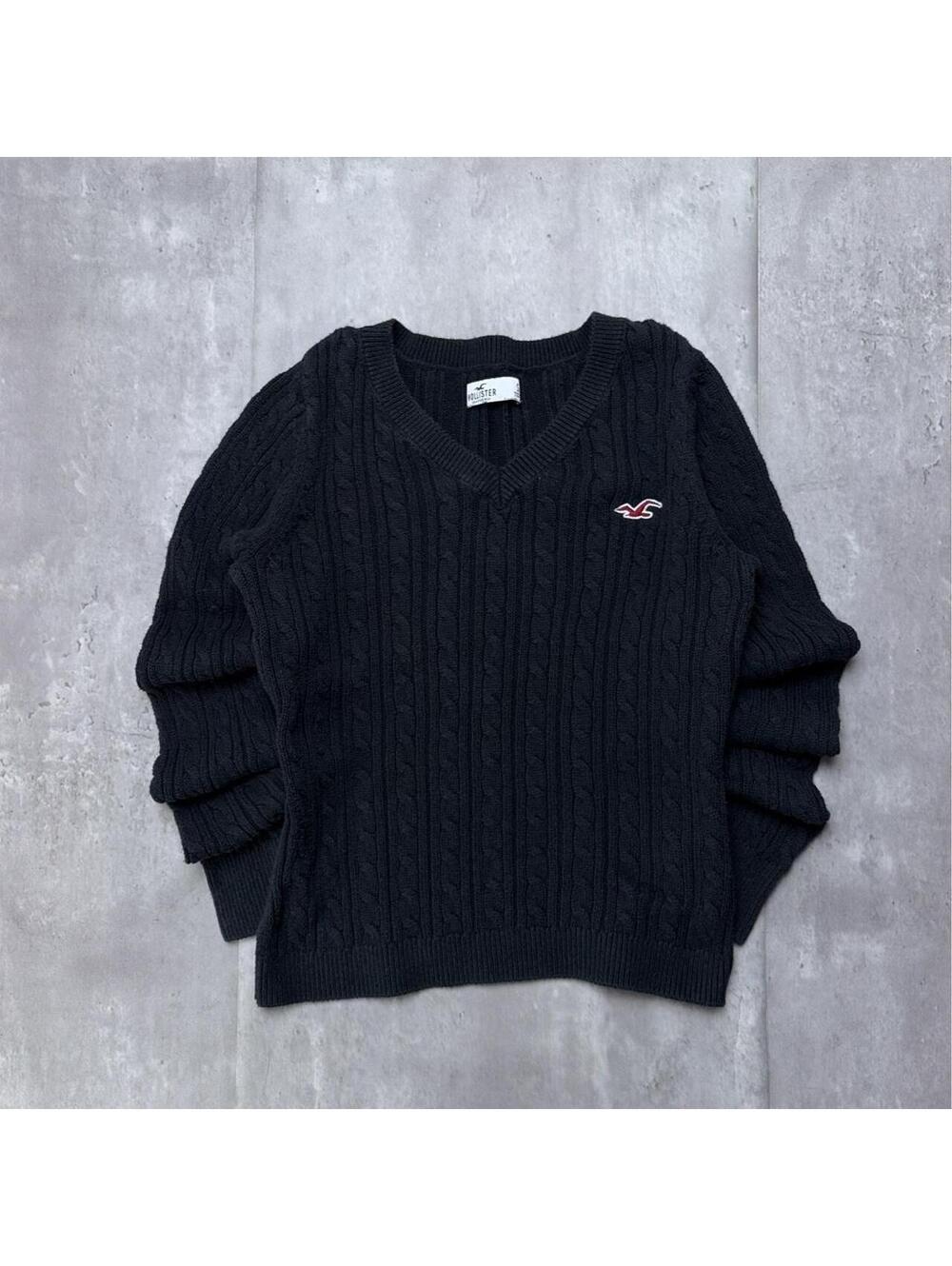 Y2K Black Hollister Surf Grune Knit Sweater